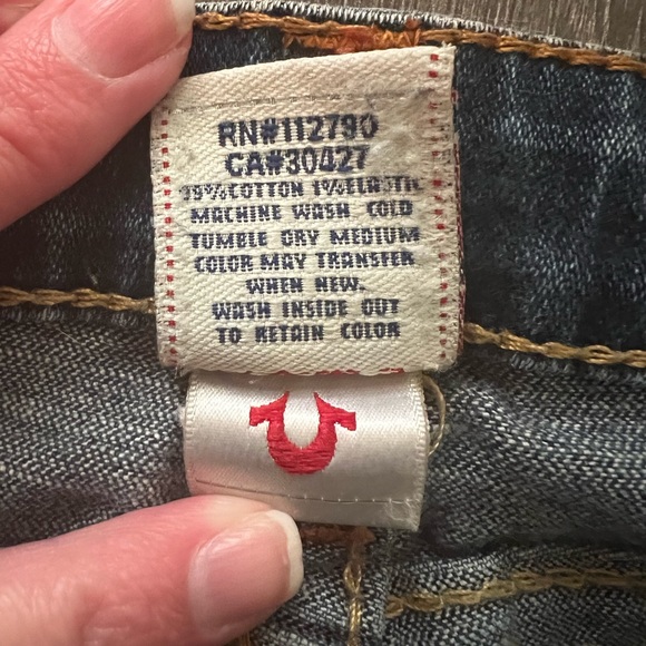 🚫SOLD🚫 Vintage True Religion Joey Low Cut Flare Jeans twisted seam - Picture 4 of 5